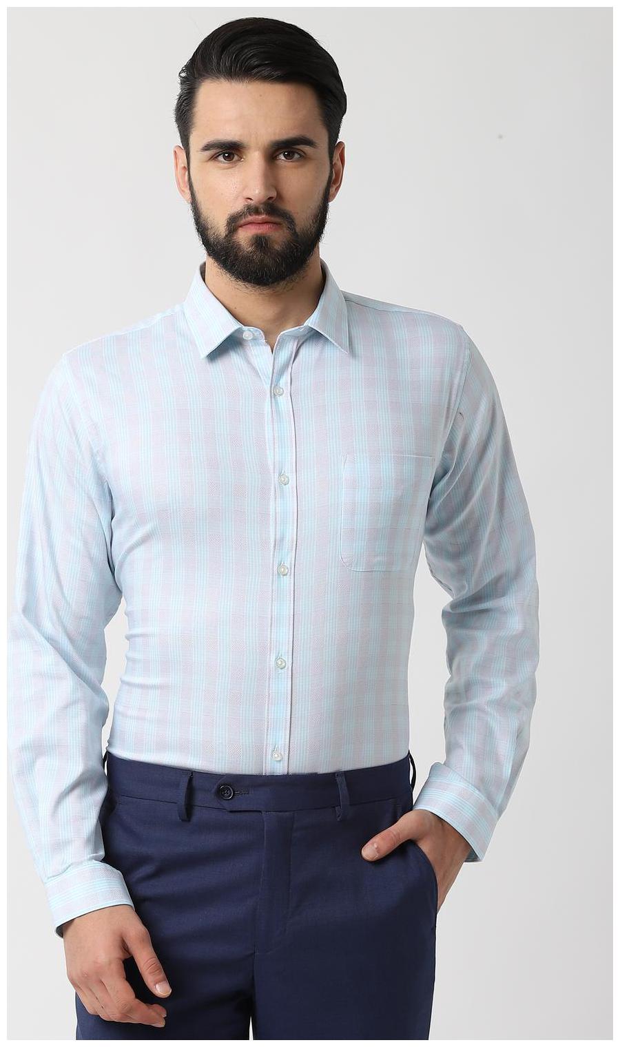 

Peter England Men Slim fit Formal Shirt - Blue