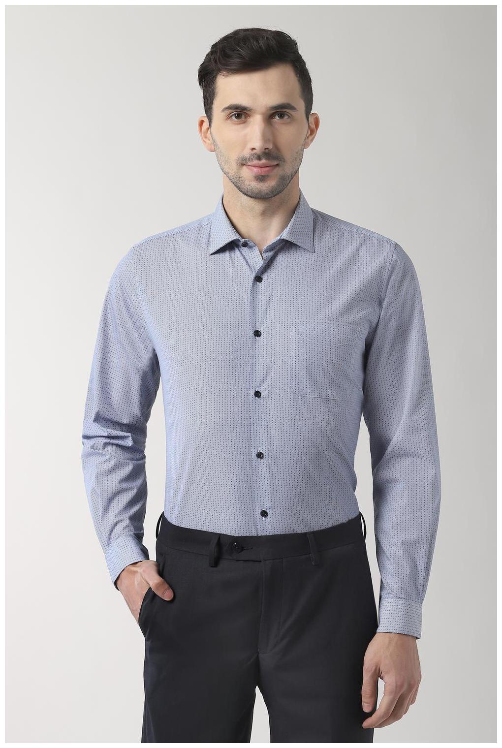 

Peter England Men Slim fit Formal Shirt - Blue