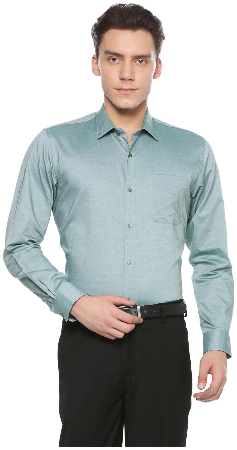 

Peter England Men Regular fit Formal Shirt - Green