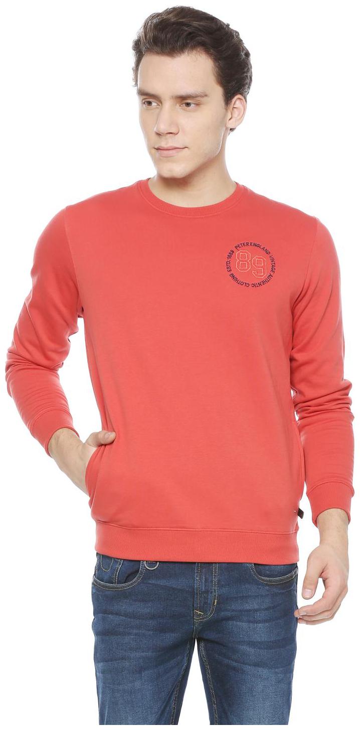 

Peter England Men Red Round neck Sweatshirt