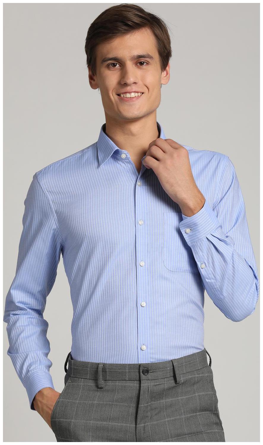 

Peter England Men Slim fit Formal Shirt - Blue