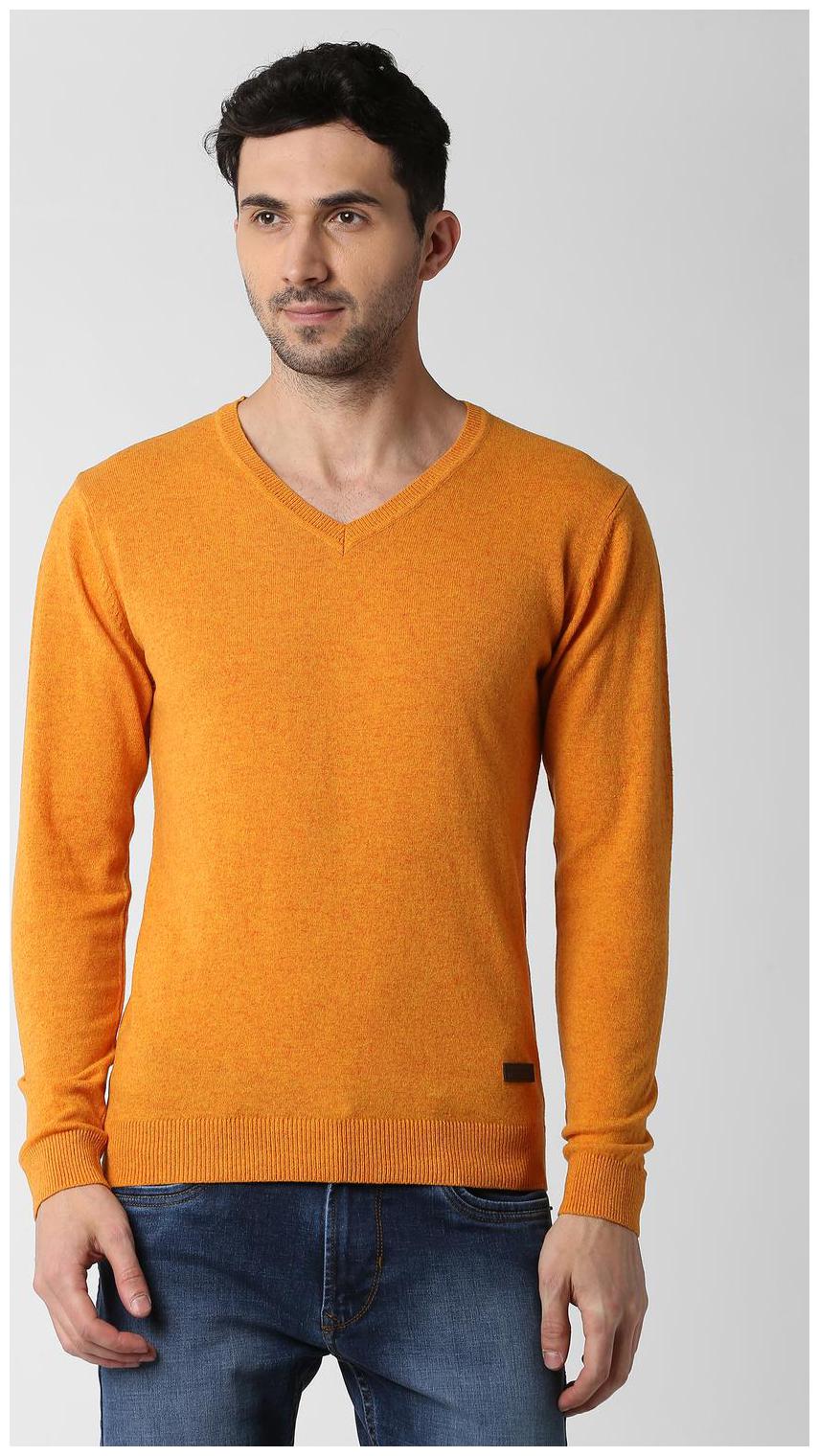 

Peter England Men Yellow V neck Pullover
