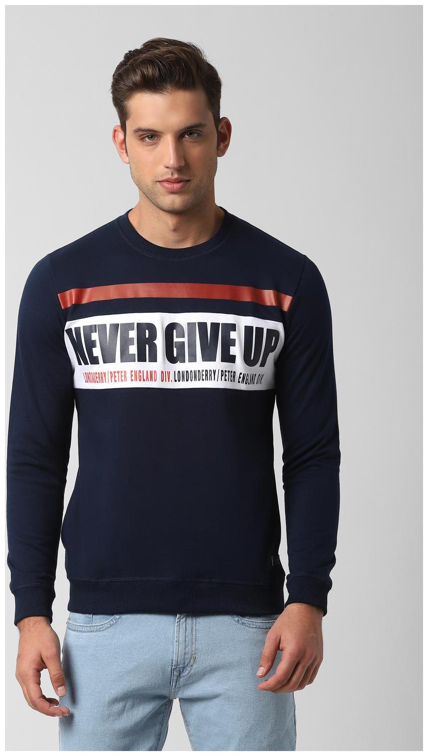 

Peter England Men Blue Round neck Sweatshirt
