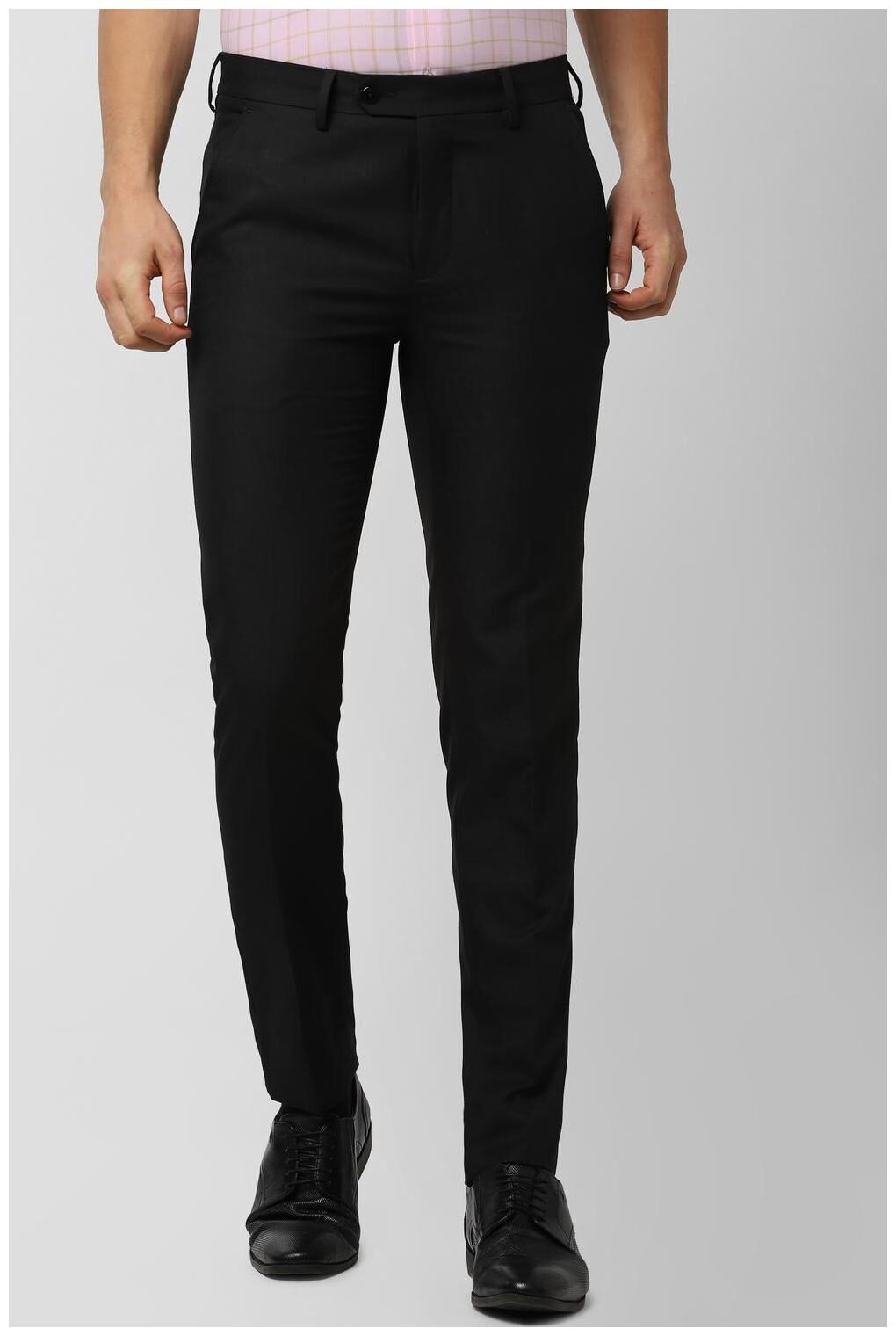 

Peter England Men Solid Slim Fit Formal Trouser - Black