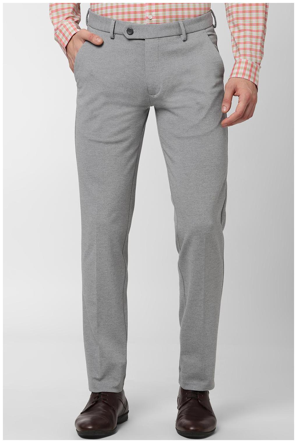 

Peter England Men Solid Slim Fit Formal Trouser - Grey