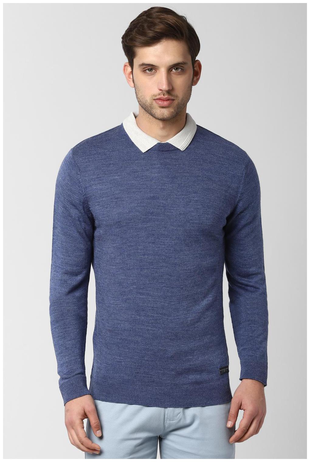 

Peter England Men Blue Round neck Pullover