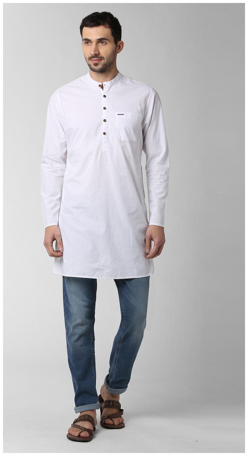 

Peter England Men White Slim Fit Kurta