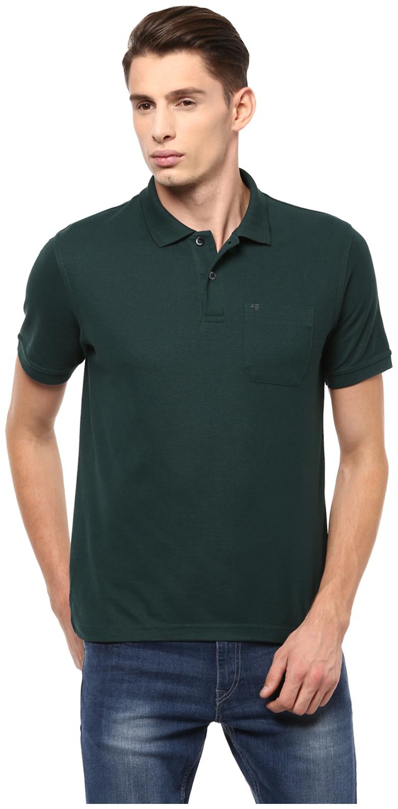 

Peter England Men Green Regular fit Cotton Polo collar T-Shirt - Pack Of 1