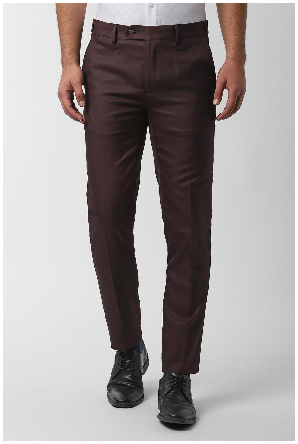 

Peter England Men Textured Slim Fit Formal Trouser - Brown