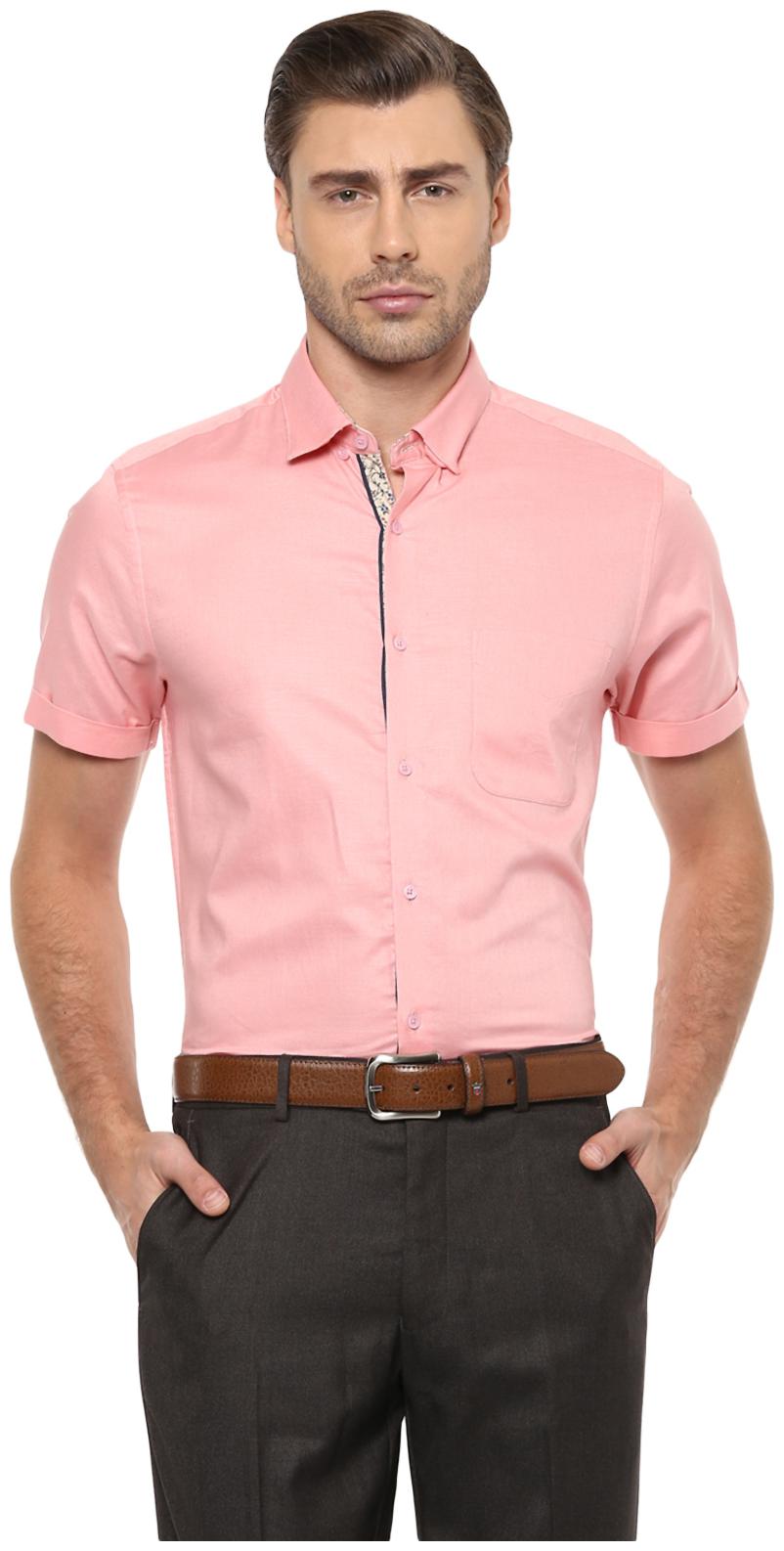 

Peter England Men Slim fit Formal Shirt - Pink