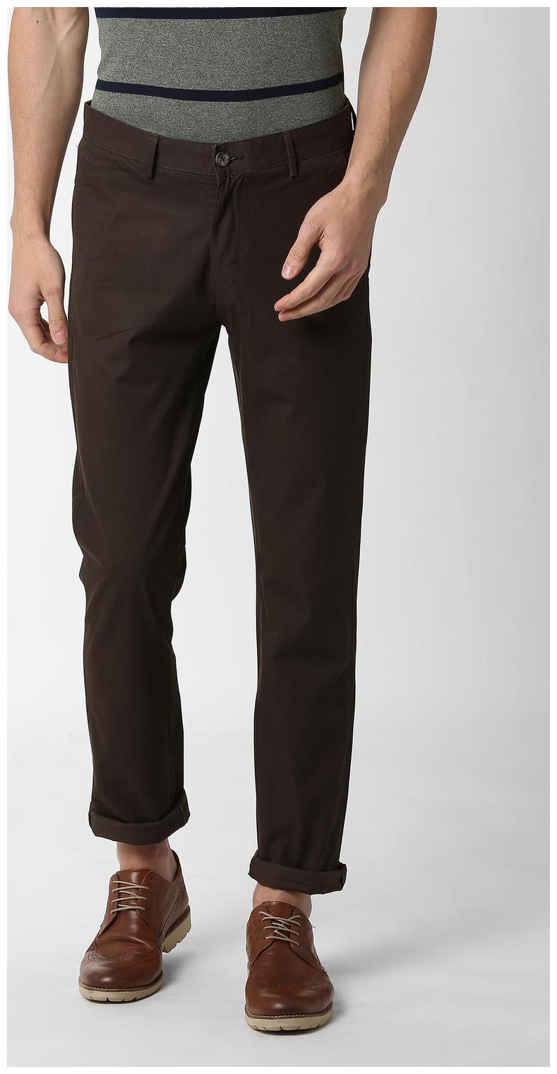

Peter England Men Brown Printed Slim fit Regular trousers