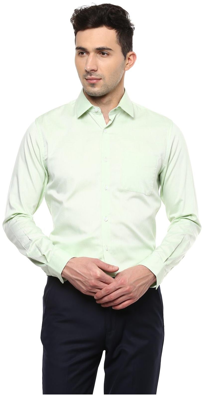 

Peter England Men Slim fit Formal Shirt - Green