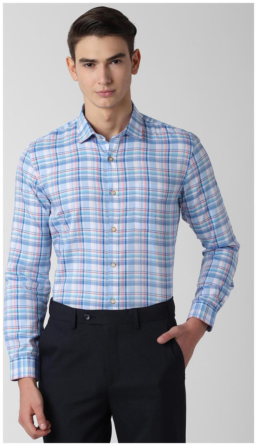

Peter England Men Slim fit Formal Shirt - Blue