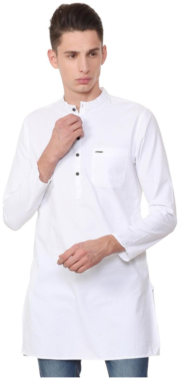 

Peter England Men White Slim Fit Kurta