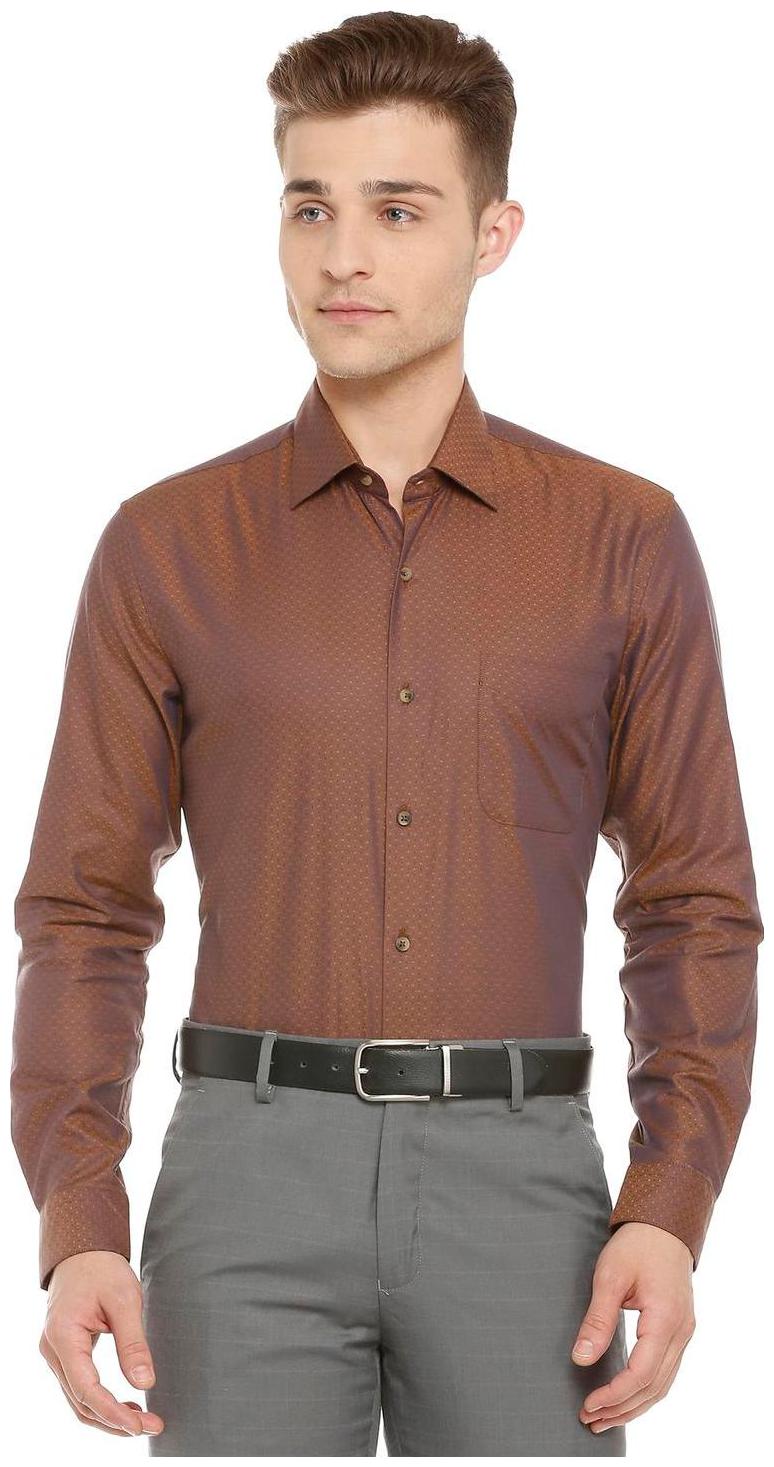 

Peter England Men Slim fit Formal Shirt - Brown