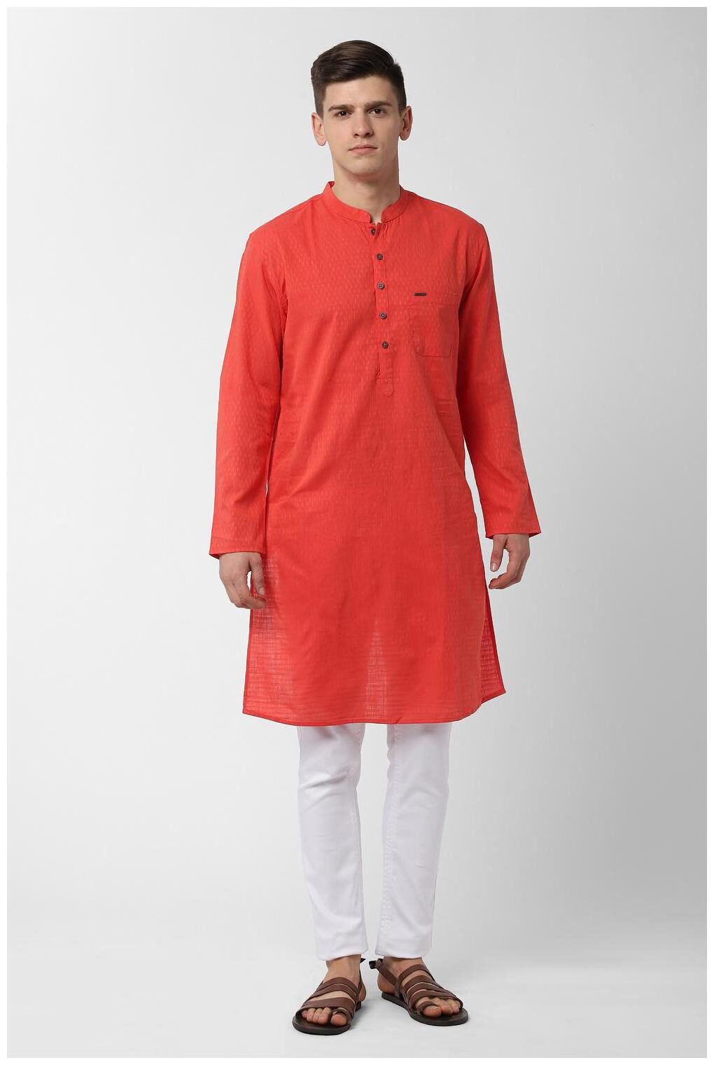 

Peter England Men Orange Slim Fit Kurta