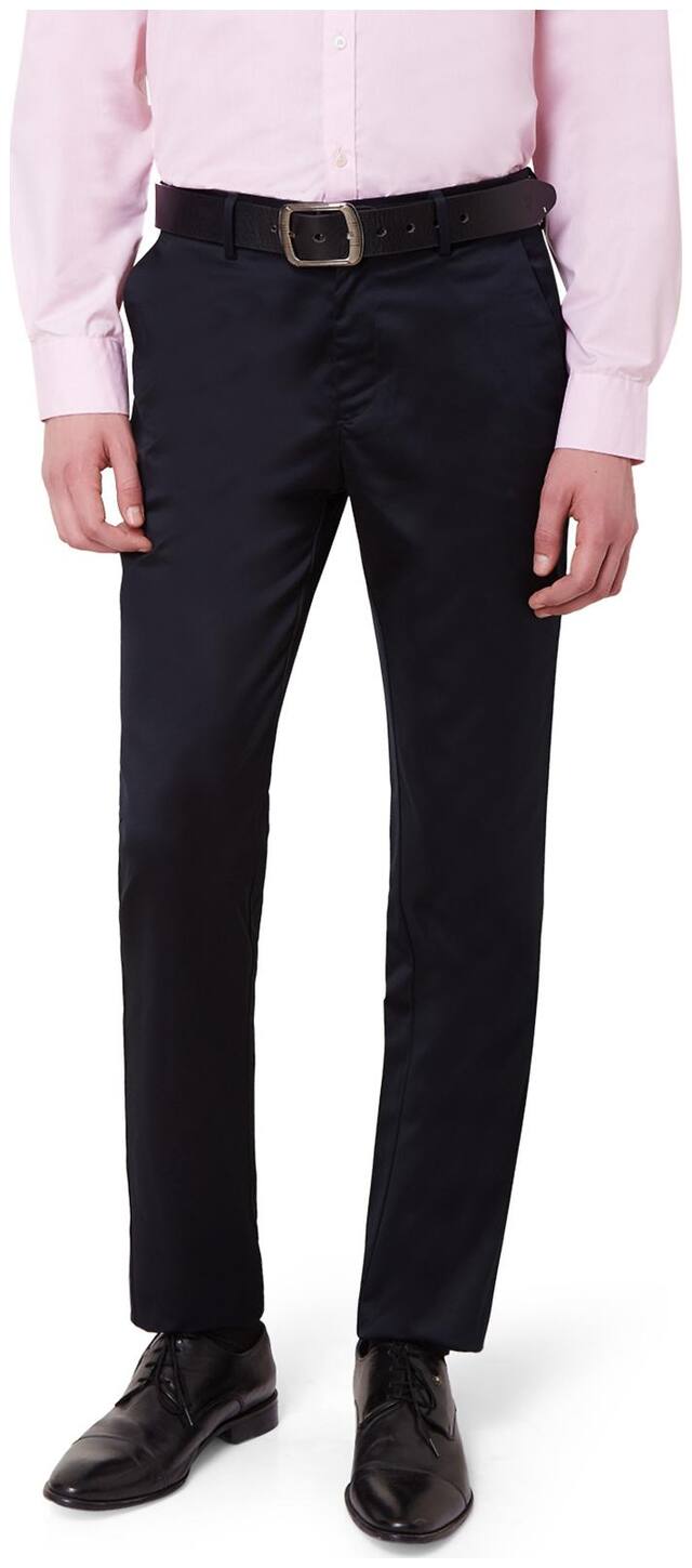 Peter England Men Solid Slim Fit Formal Trouser - Black