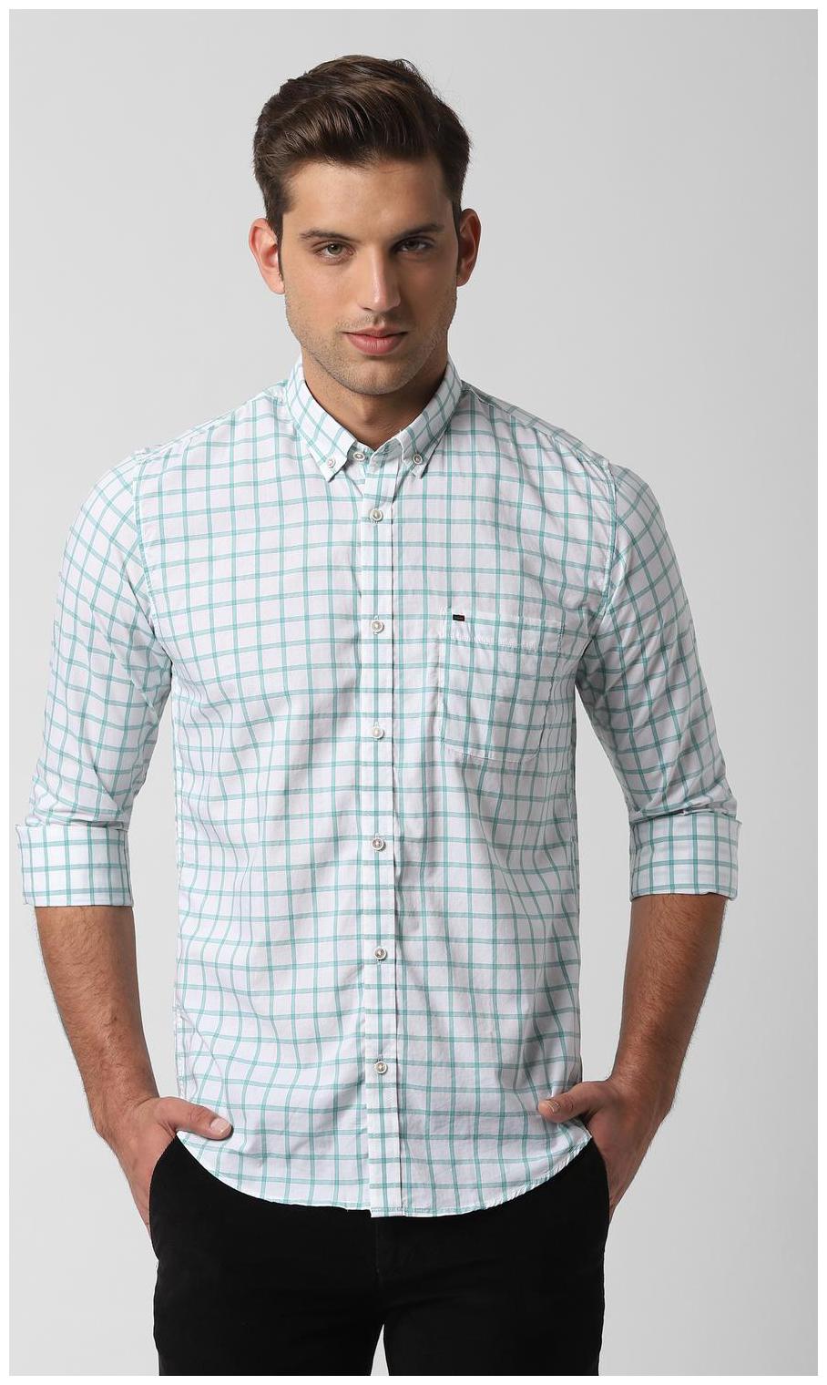 

Peter England Men White Checked Slim Fit Casual Shirt