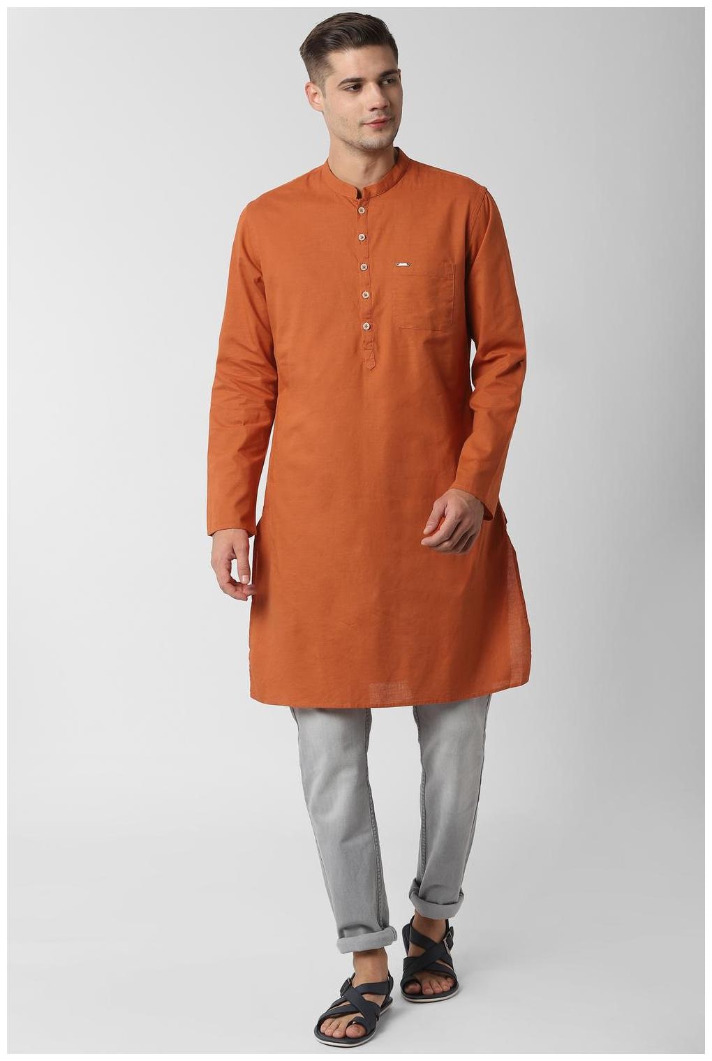 

Peter England Men Orange Slim Fit Kurta