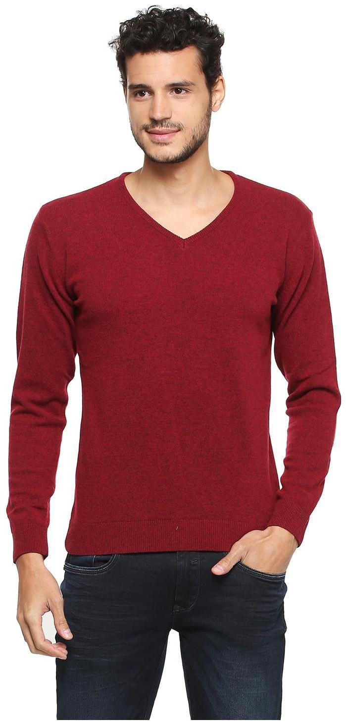 

Peter England Men Maroon V neck Pullover