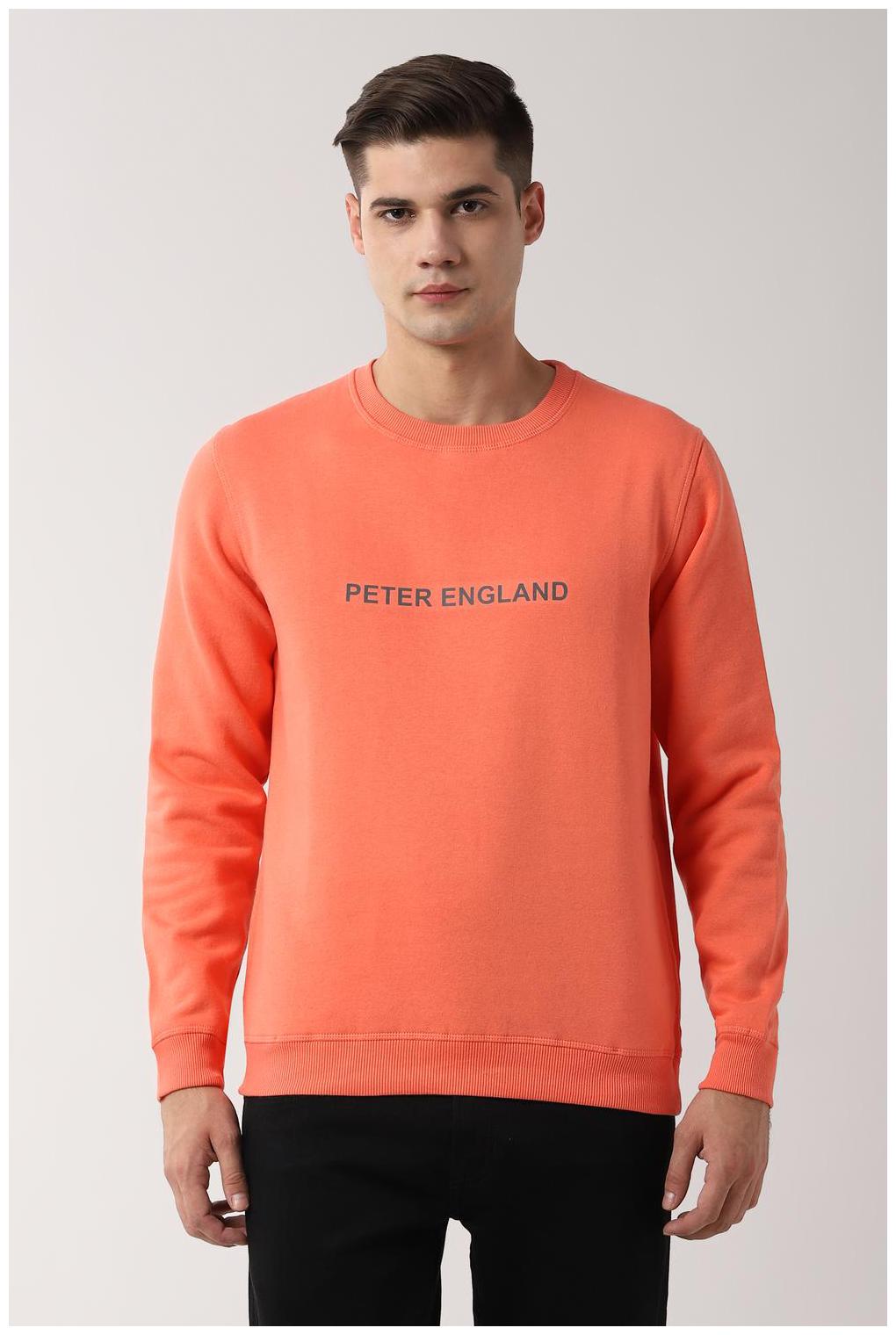 

Peter England Men Orange Round neck Sweatshirt
