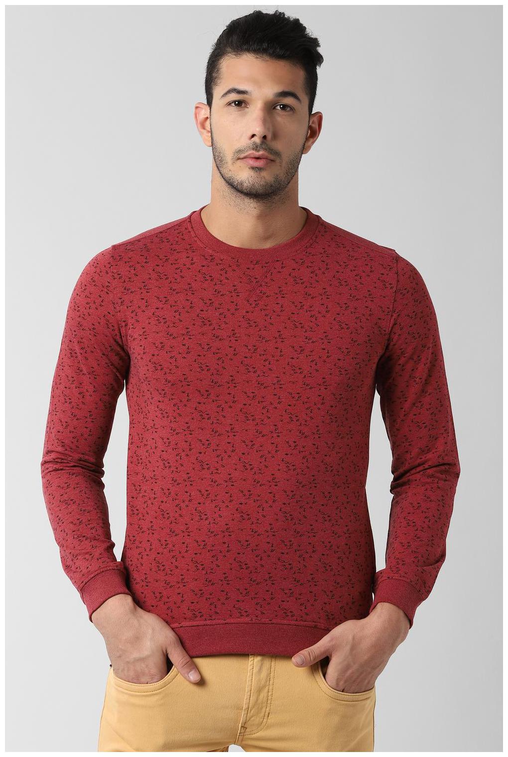 

Peter England Men Red Round neck Sweatshirt