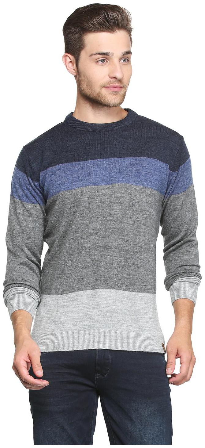 

Peter England Men Grey Round neck Pullover