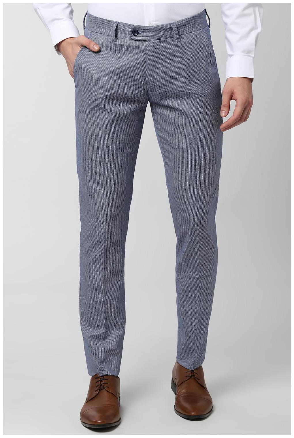 

Peter England Men Textured Slim Fit Formal Trouser - Blue