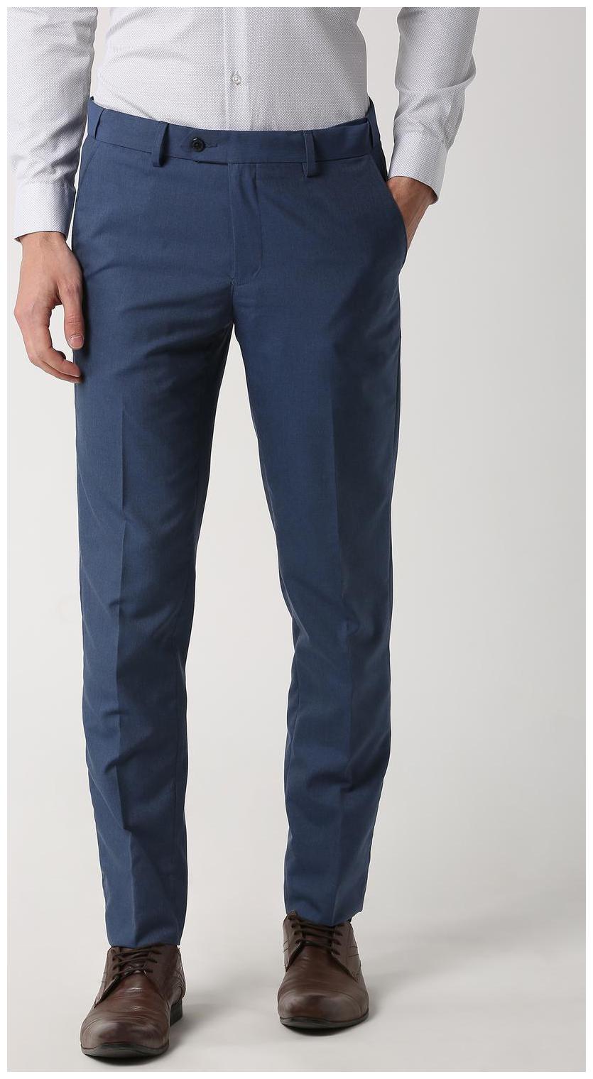 

Peter England Men Solid Slim Fit Formal Trouser - Blue