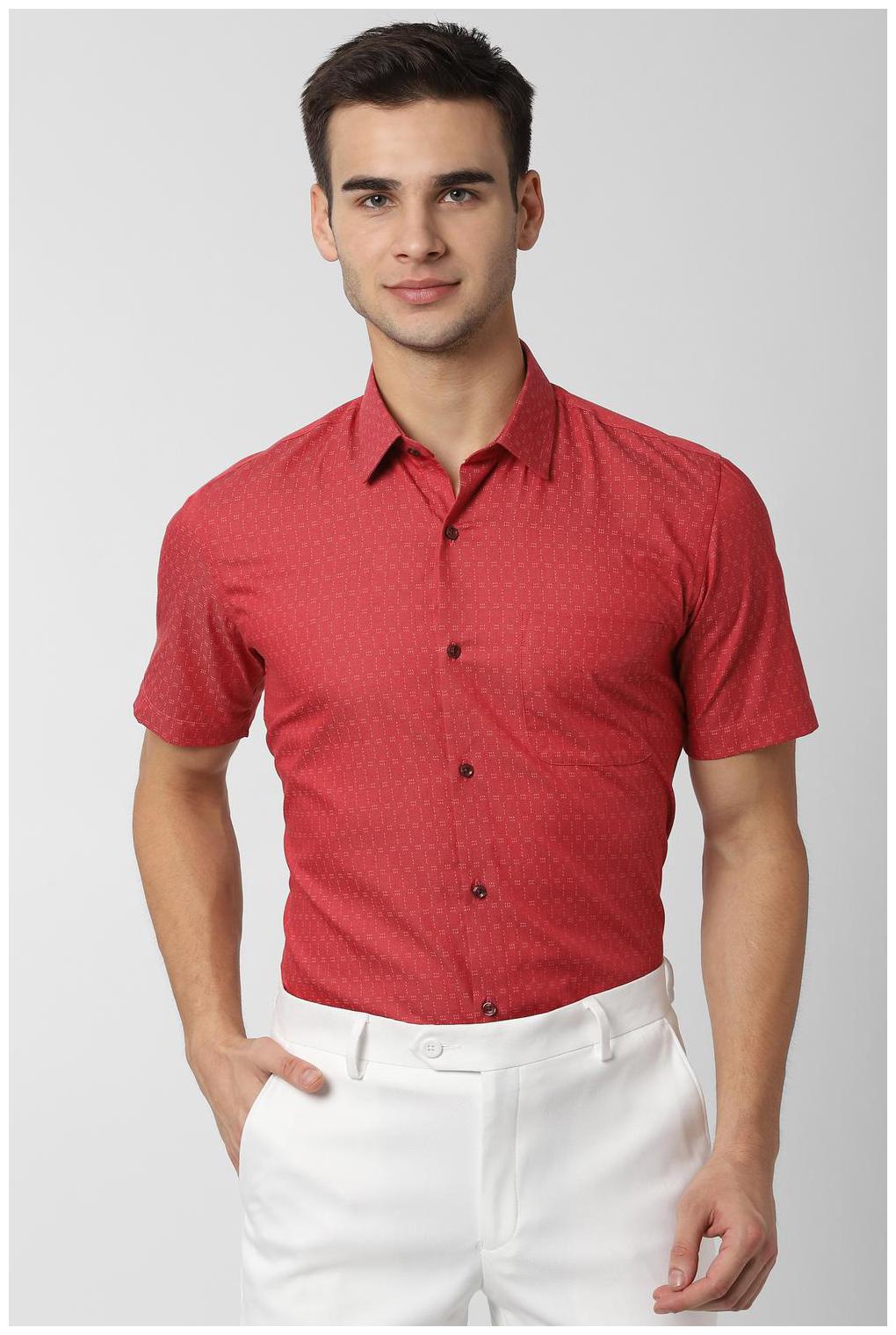 

Peter England Men Slim fit Formal Shirt - Red