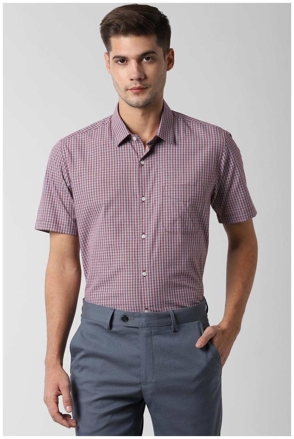 

Peter England Men Slim fit Formal Shirt - Maroon