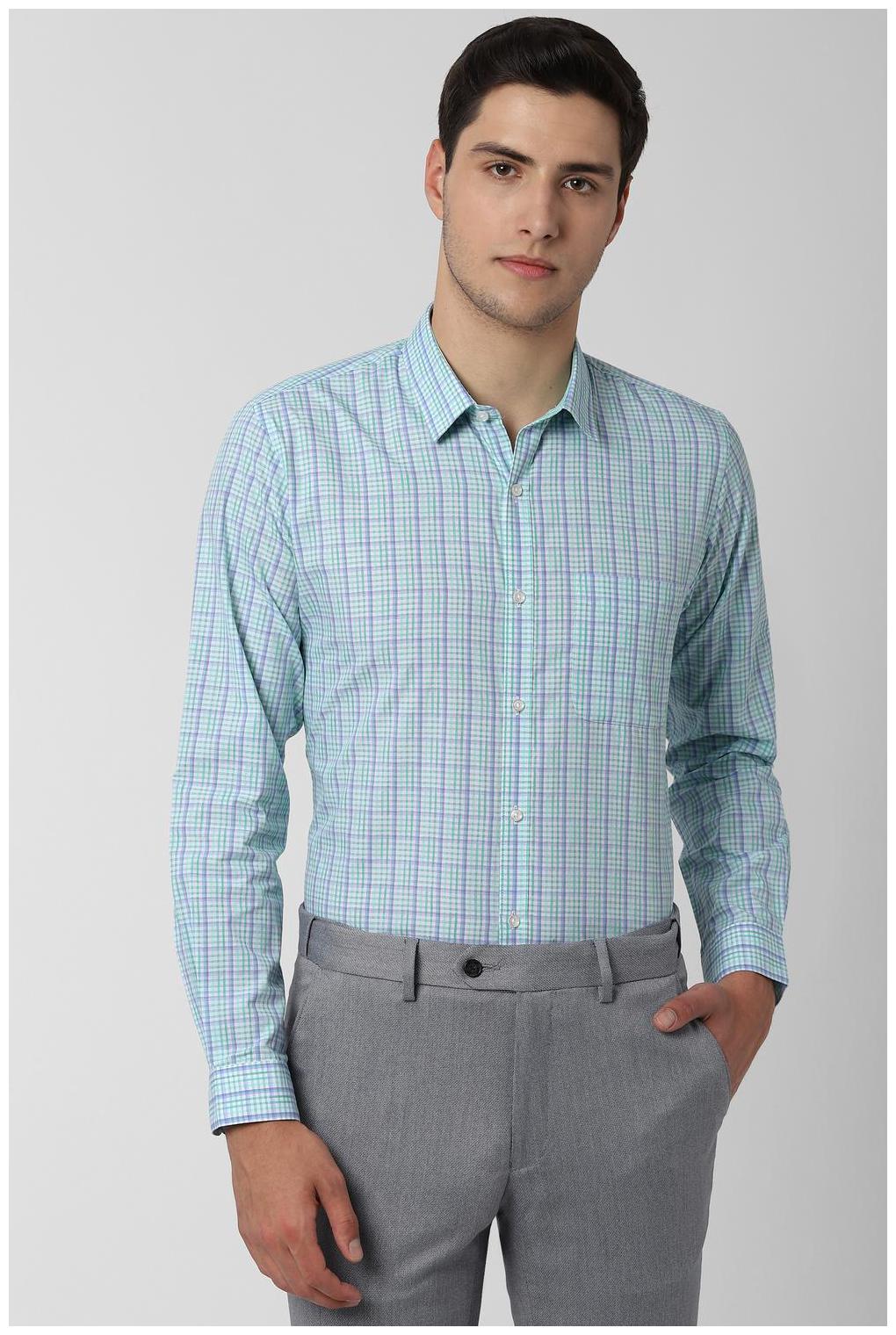 

Peter England Men Slim fit Formal Shirt - Green