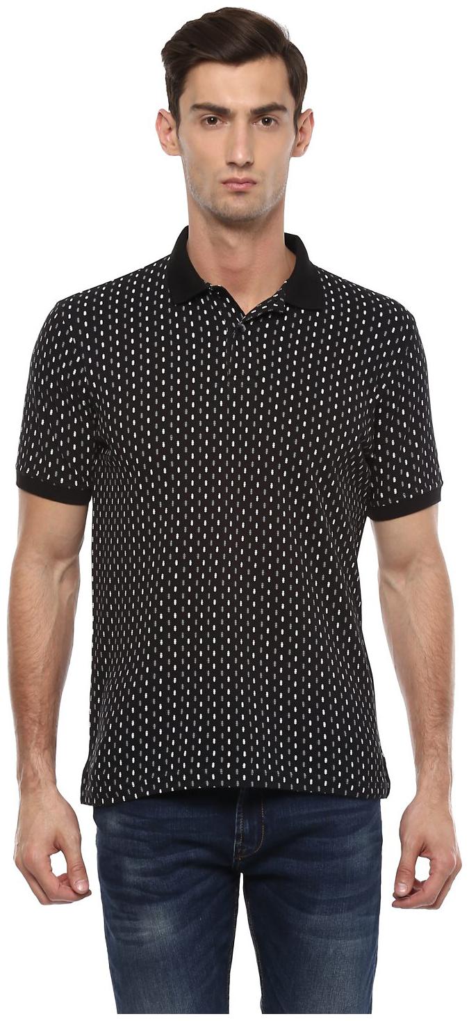 

Peter England Men Black Regular fit Cotton Blend Polo collar T-Shirt - Pack Of 1