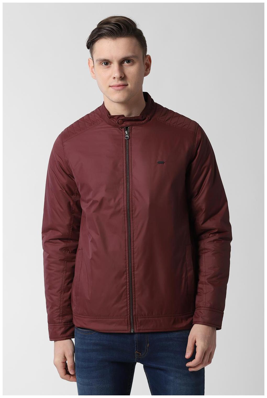 

Peter England Men Maroon Solid Bomber jacket
