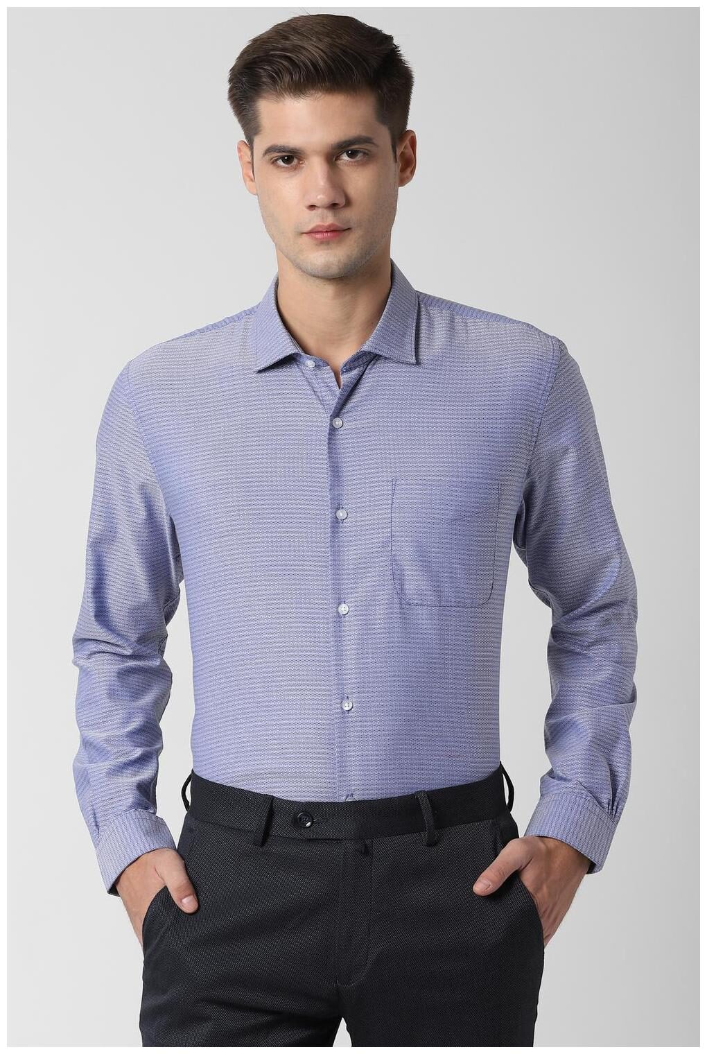 

Peter England Men Slim fit Formal Shirt - Blue