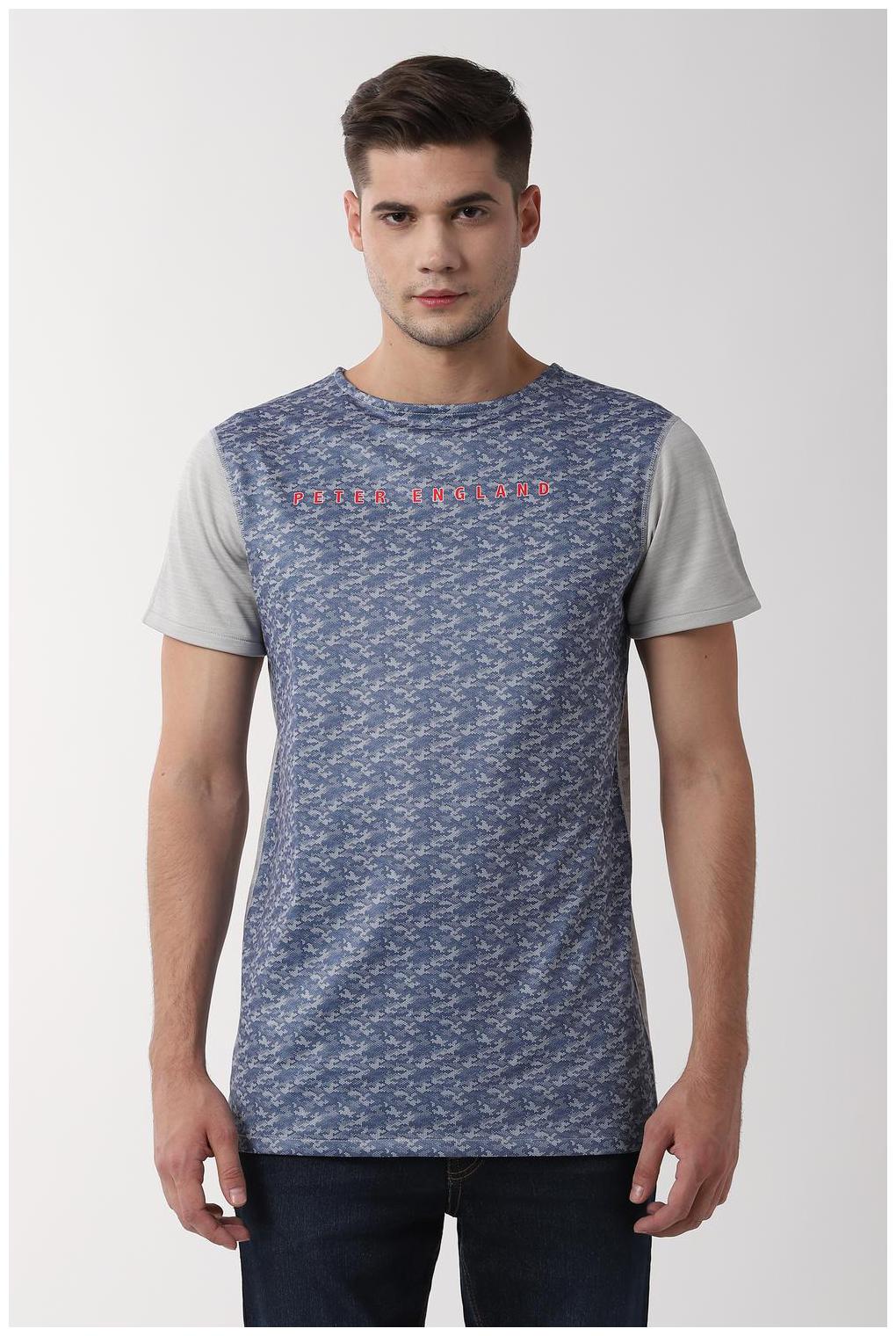 

Peter England Men Blue Slim fit Polyester Round neck T-Shirt - Pack Of 1