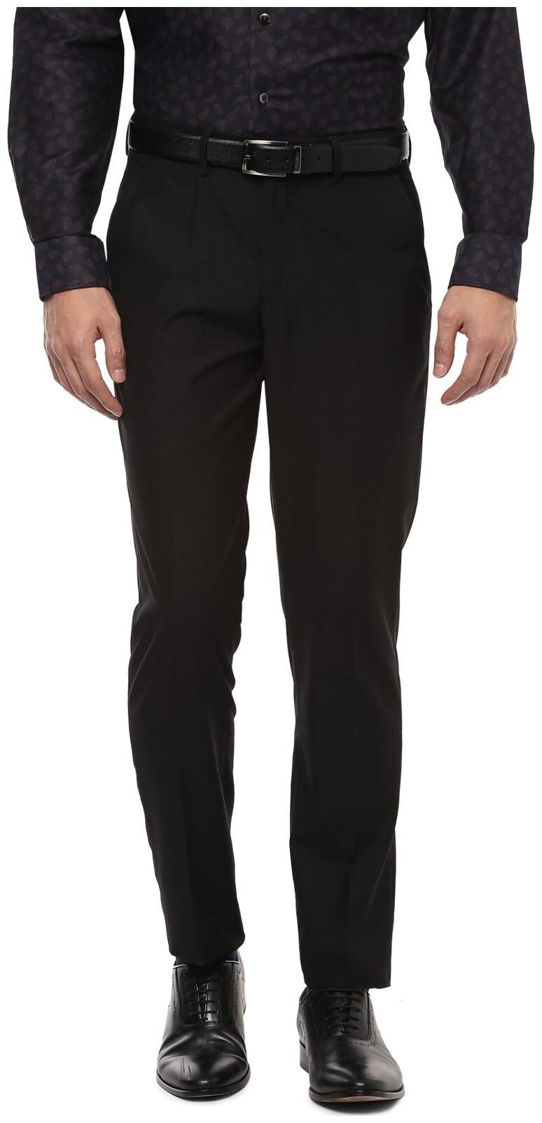 

Peter England Men Solid Slim Fit Formal Trouser - Black
