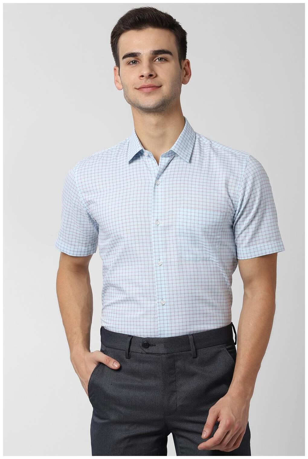 

Peter England Men Slim fit Formal Shirt - Blue