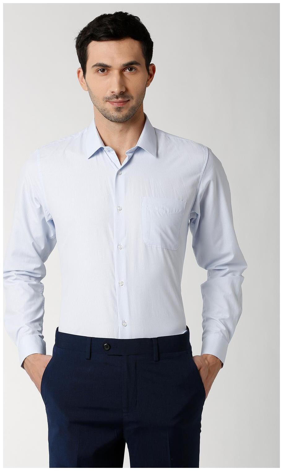 

Peter England Men Slim fit Formal Shirt - Blue