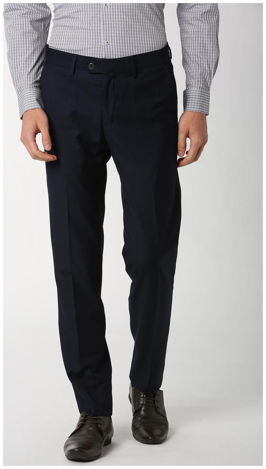 

Peter England Men Solid Slim Fit Formal Trouser - Blue