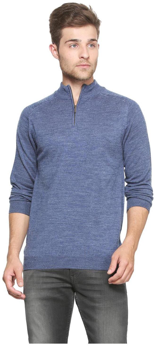 

Peter England Men Blue High neck Pullover