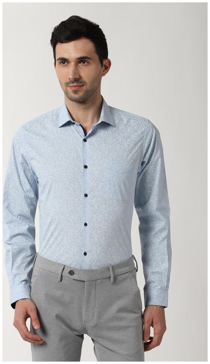 

Peter England Men Slim fit Formal Shirt - Blue