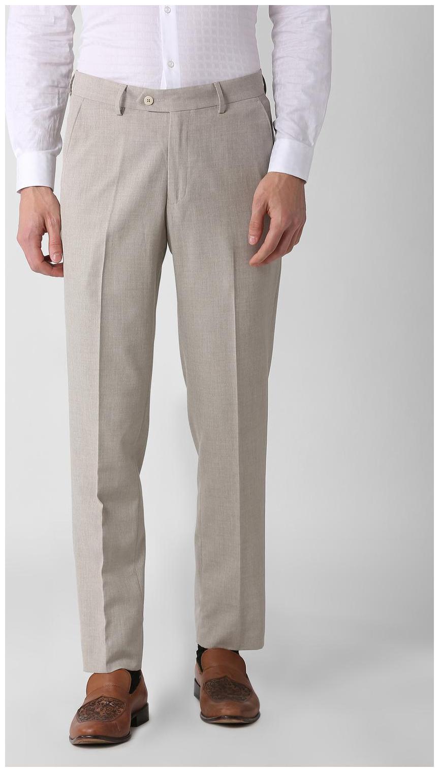 

Peter England Men Solid Slim Fit Formal Trouser - Beige