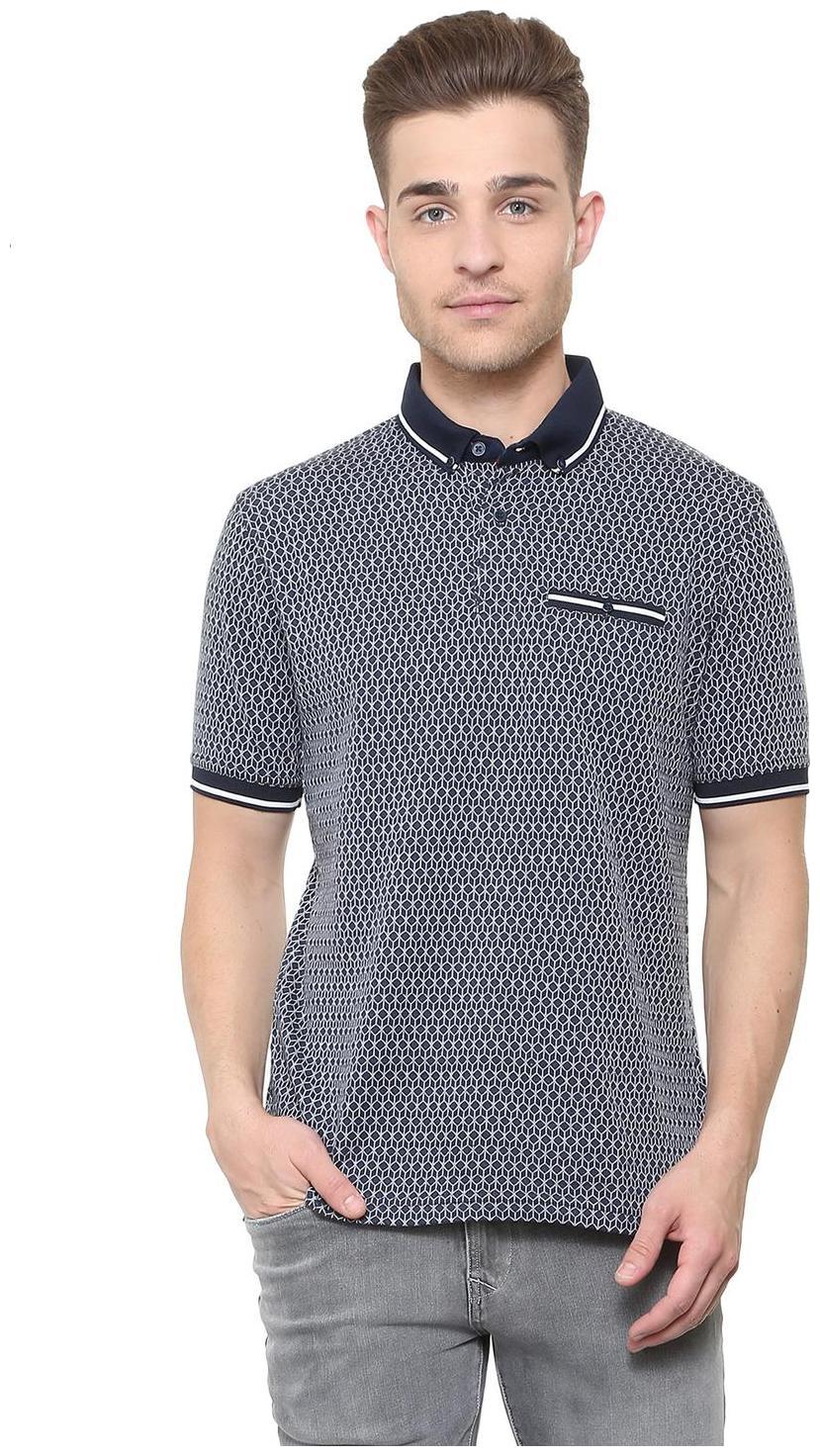 

Peter England Men Blue Regular fit Cotton Blend Polo collar T-Shirt - Pack Of 1