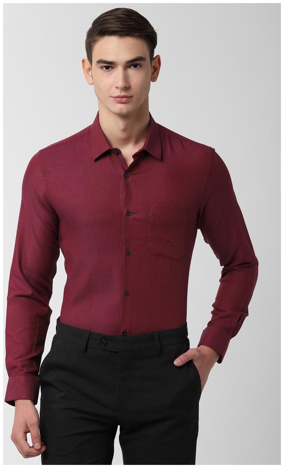 

Peter England Men Slim fit Formal Shirt - Maroon