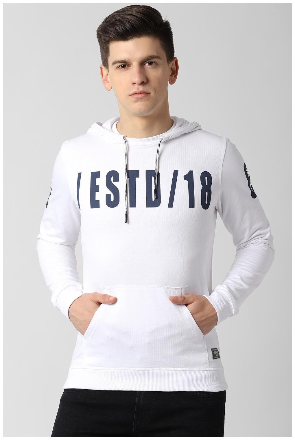 

Peter England Men White Hooded Hoodie