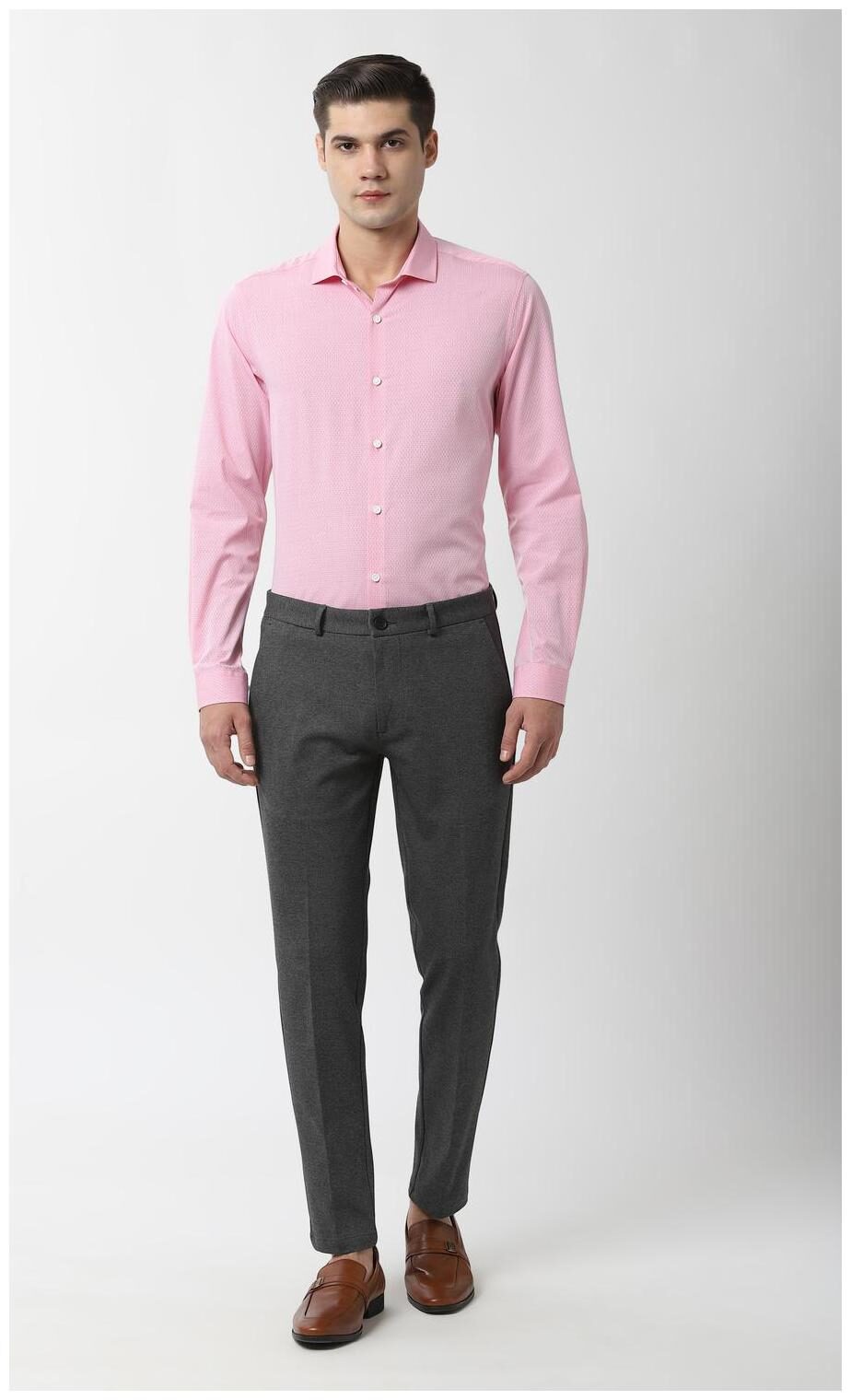 

Peter England Men Super slim fit Formal Shirt - Pink