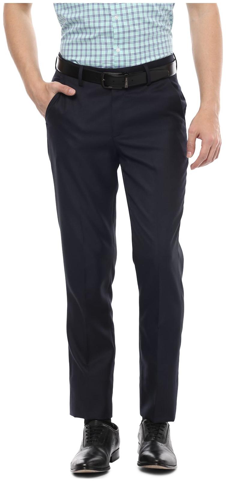 

Peter England Men Solid Slim Fit Formal Trouser - Black