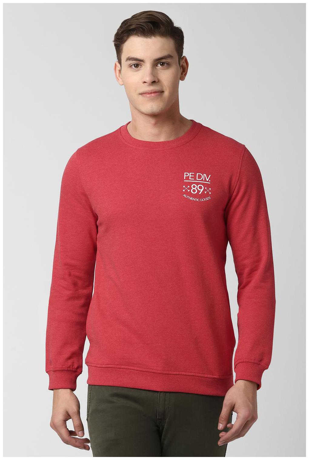 

Peter England Men Red Round neck Sweatshirt