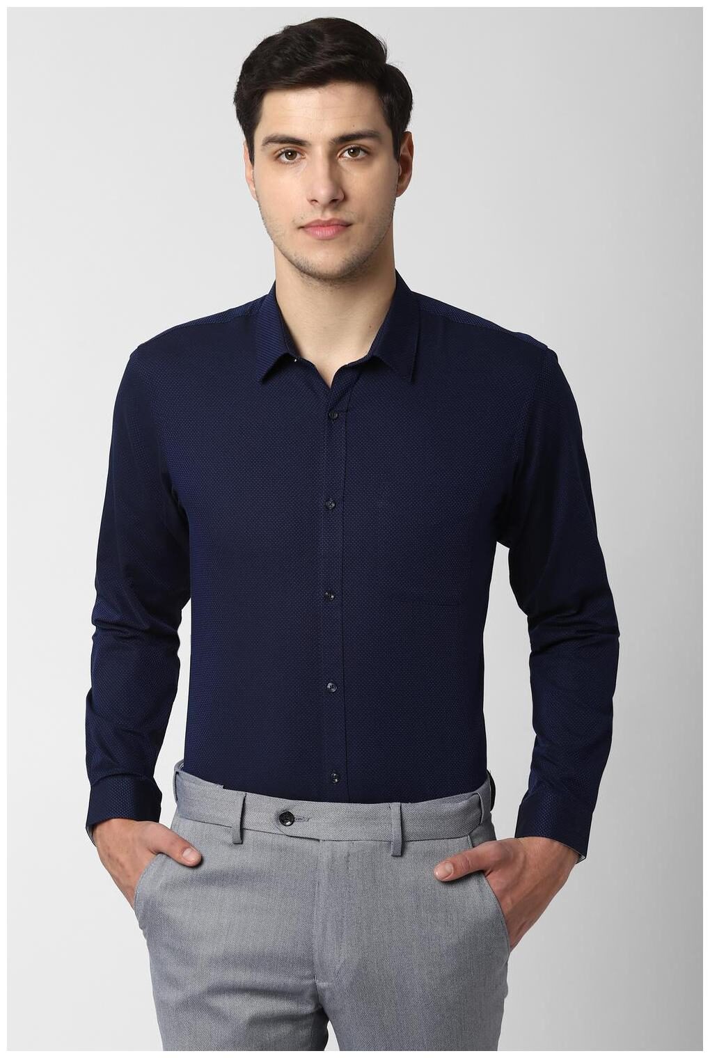 

Peter England Men Slim fit Formal Shirt - Navy blue